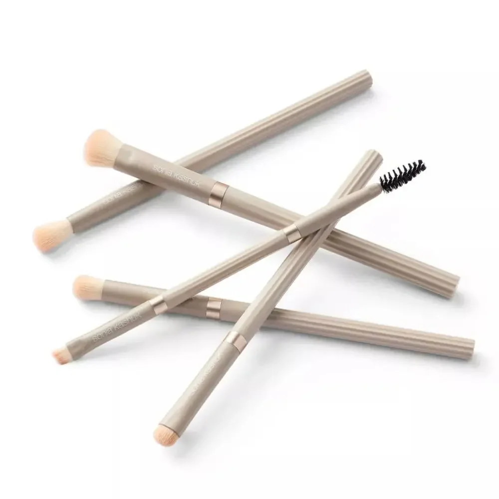 Sonia Kashuk Limited Edition Ribbed Eye Makeup Brush Set New $30 5-Pieces